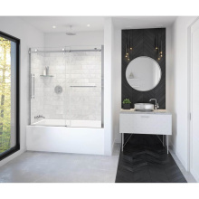 Maax 138485-900-280-000 - Vela 56.5-59 x 59 in. 8 mm Sliding Tub Door with Towel Bar for Alcove Installation with Clear glas