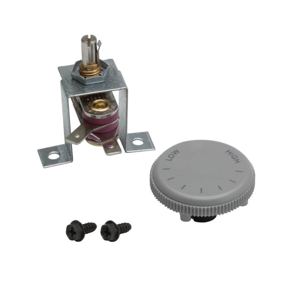 Thermostat Kit. Rated 120/240VAC, 12.5 amps. Temperature range 40 Degrees – 125 Degrees F