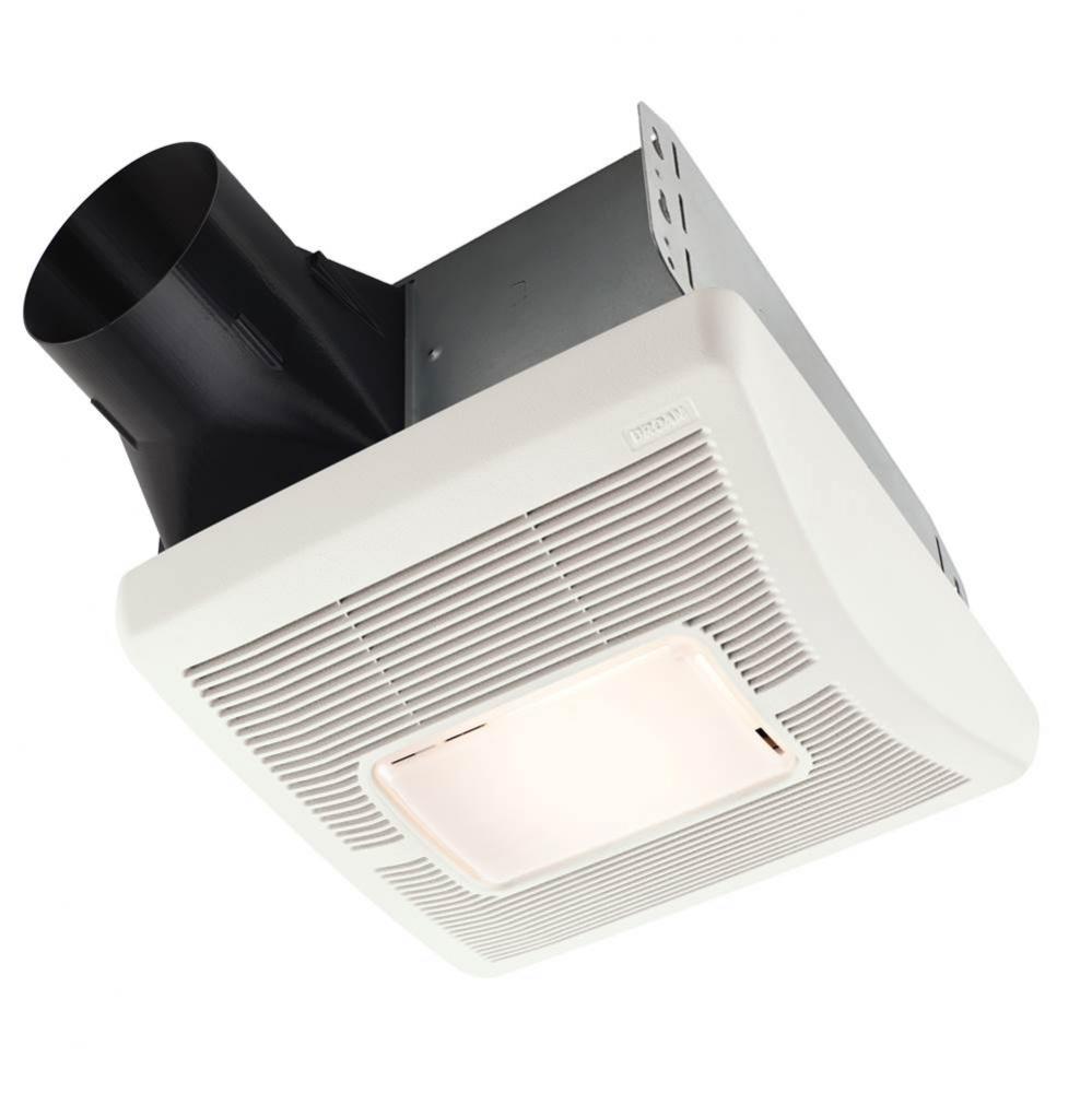 Flex Series 110 CFM Ceiling Roomside Installation Bathroom Exhaust Fan with Light