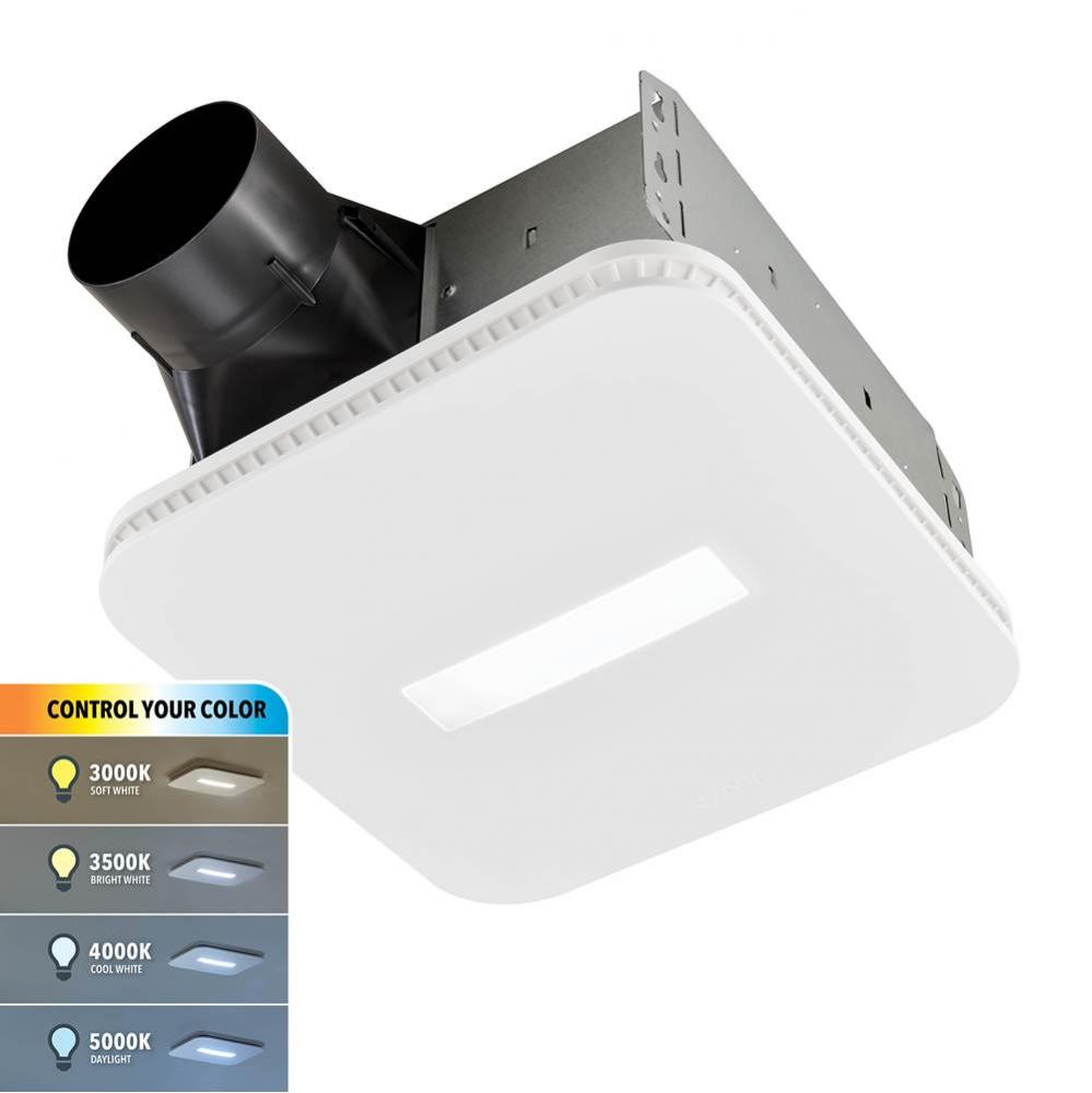 110 CFM Bathroom Exhaust Fan with CCT LED Light CleanCover™ Grille, ENERGY STAR