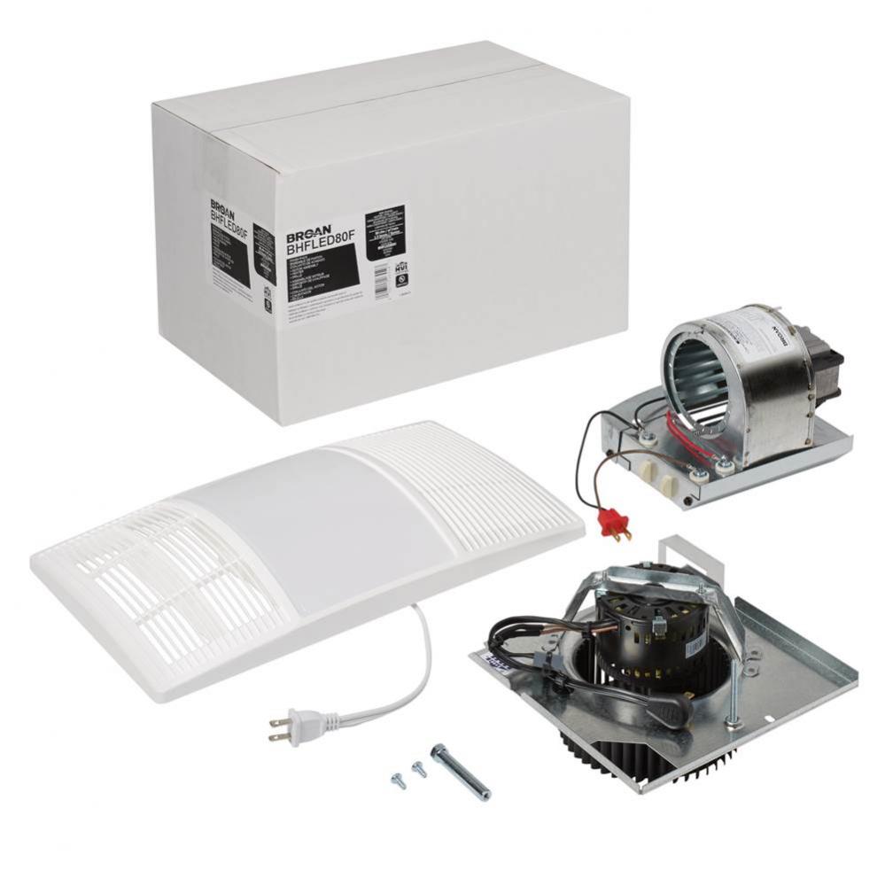 PowerHeat™ 80 CFM LED/CCT 1.5 Sones Heater Fan Light Finish Pack