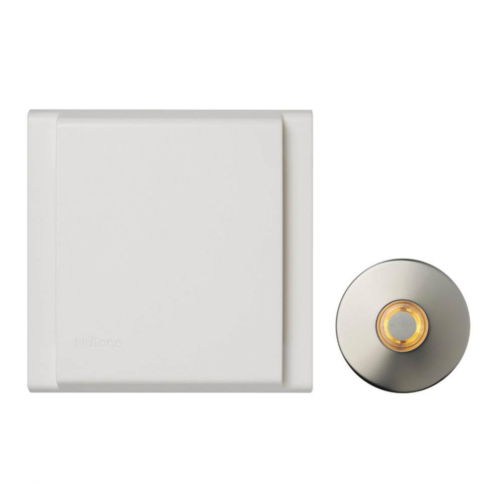 Builder Kit, Line Voltage Chime with Lighted Satin Nickel Pushbutton