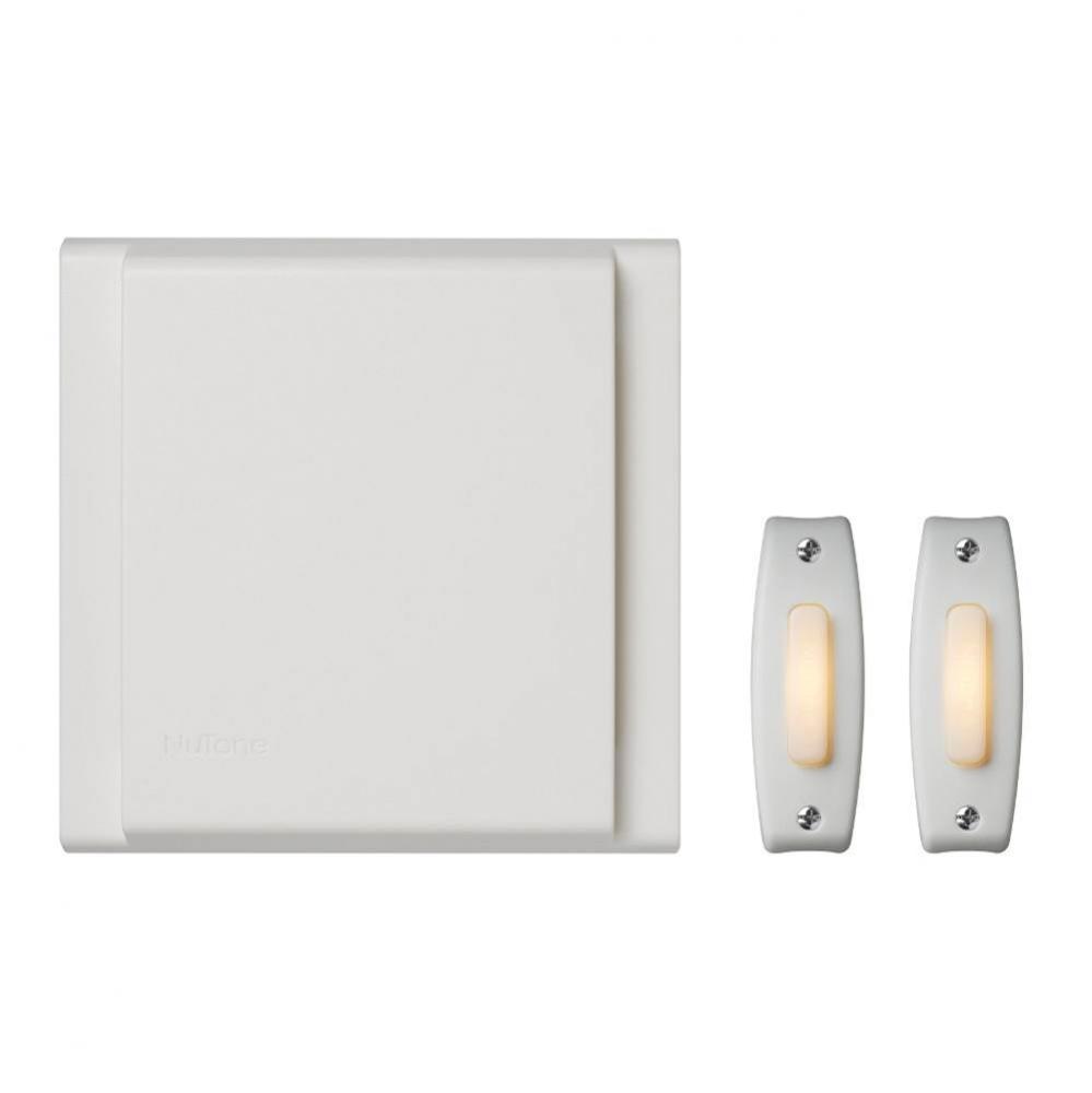 Builder Kit, Line Voltage Chime with Two Lighted White Pushbuttons