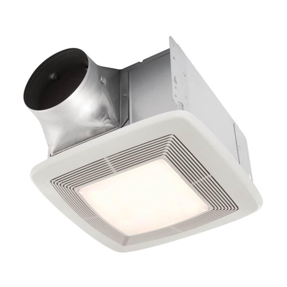 QT Series Quiet 130 CFM Ceiling Bathroom Exhaust Fan with Light and Night Light, 1.5 Sones; ENERGY