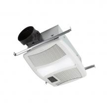 Broan Nutone QTXN110HFLT - NuTone QT Series 110 cfm Ventilation Fan with Heater and Florescent Light, 0.9 Sones