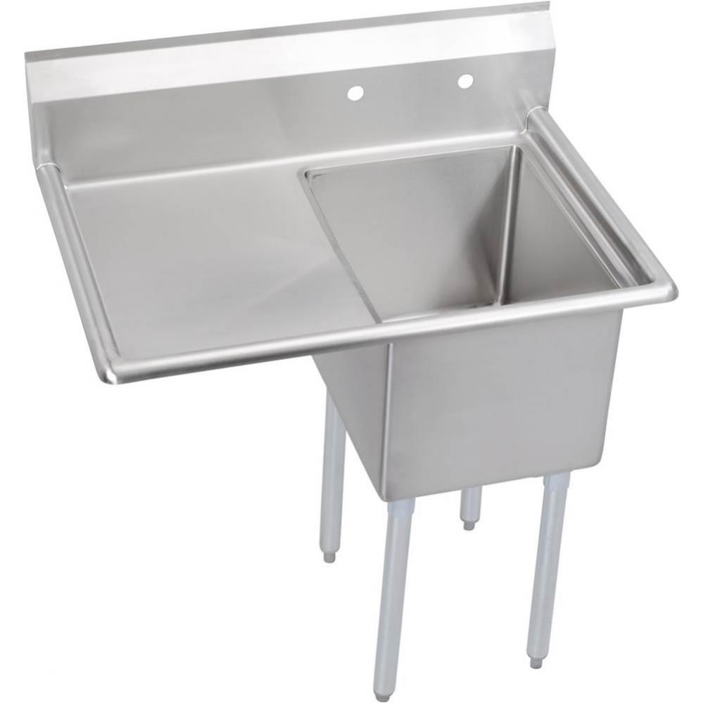 1 Compartment Sink, 37X26 OA, 16X20 Bowl, 14 Deep, Left 18&apos;&apos; DB, SS Legs, 16 GA 300 Seri