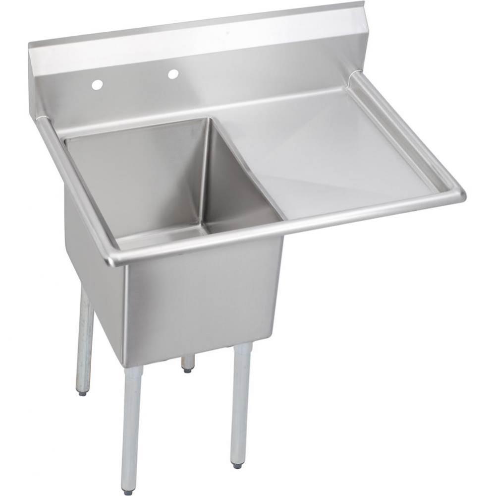 1 Compartment Sink, 37X26 OA, 16X20 Bowl, 14 Deep, Right 18&apos;&apos; DBs, SS Legs, 16 GA 300 Se