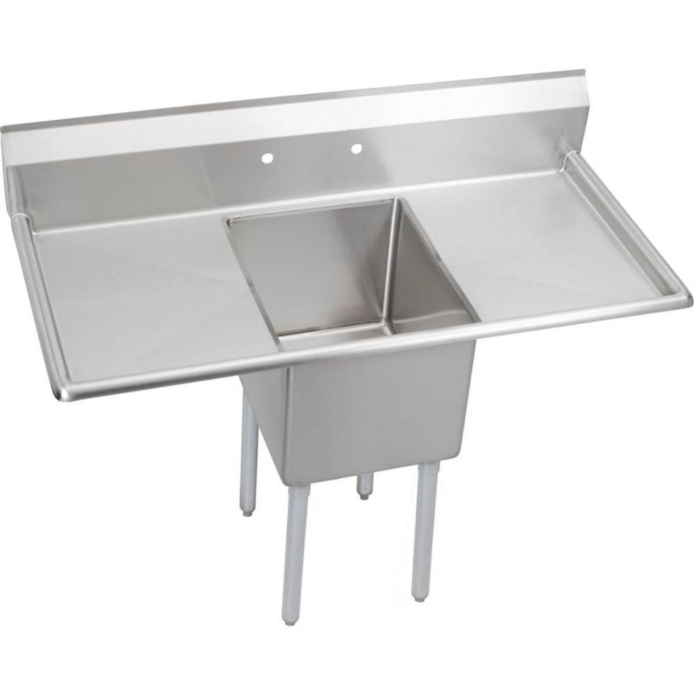 1 Compartment Sink, 54X30 OA, 18X18 Bowl, 12 Deep, L &amp; R 18&apos;&apos; DBs, SS Legs, 16 GA 30