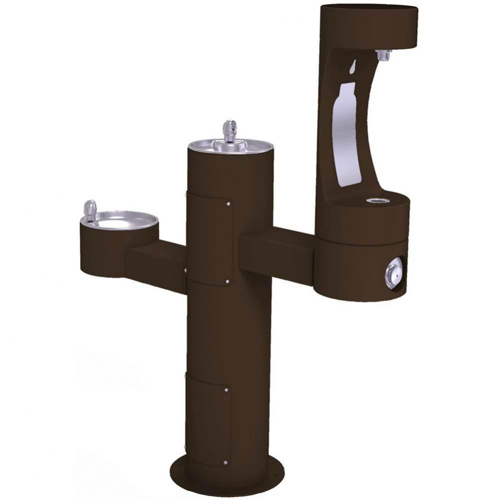 Halsey Taylor Endura II Outdoor HydroBoost Bottle Filling Station, Tri-Level Pedestal Non-Filtered