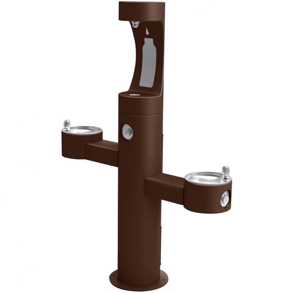 Halsey Taylor Endura II Outdoor HydroBoost Bottle Filling Station, Tri-Level Pedestal Non-Filtered