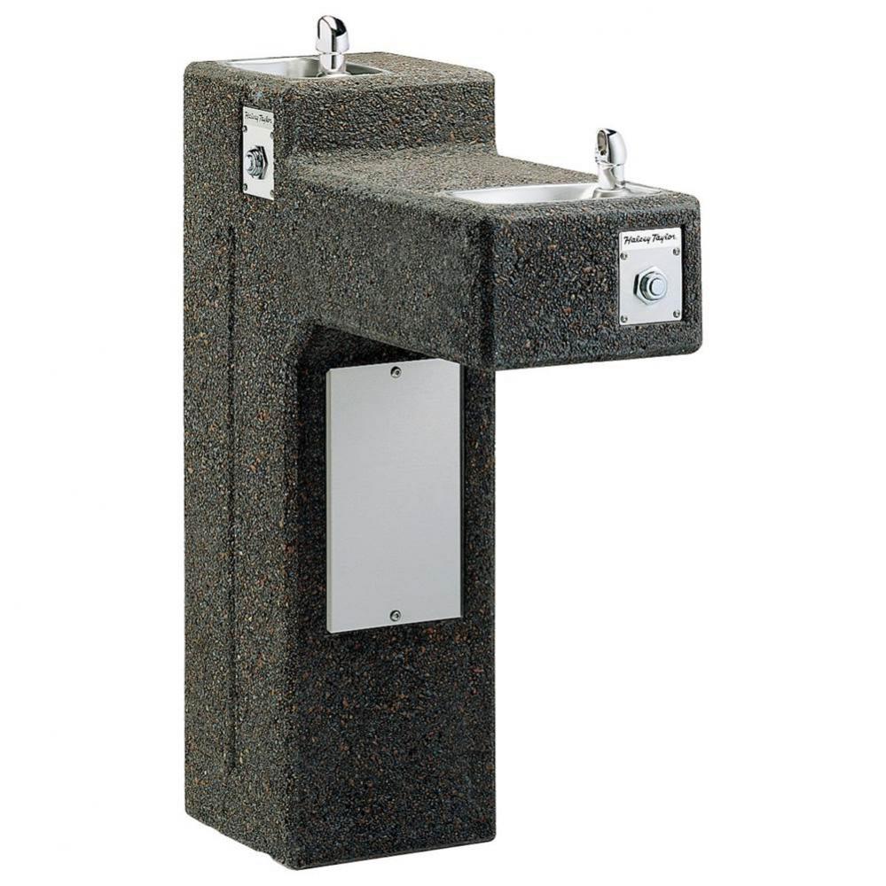 Halsey Taylor Outdoor Sierra Stone Bi-Level Pedestal Fountain, Non-Filtered Non-Refrigerated Freez