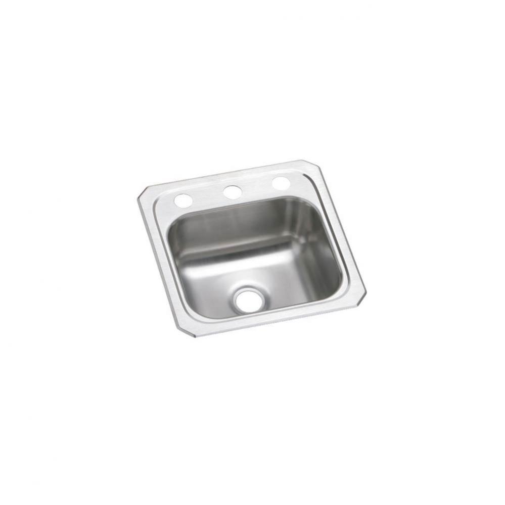 20 Gauge Stainless Steel 15&apos;&apos; x 15&apos;&apos; x 6.125&apos;&apos; Single Bowl Drop-in B
