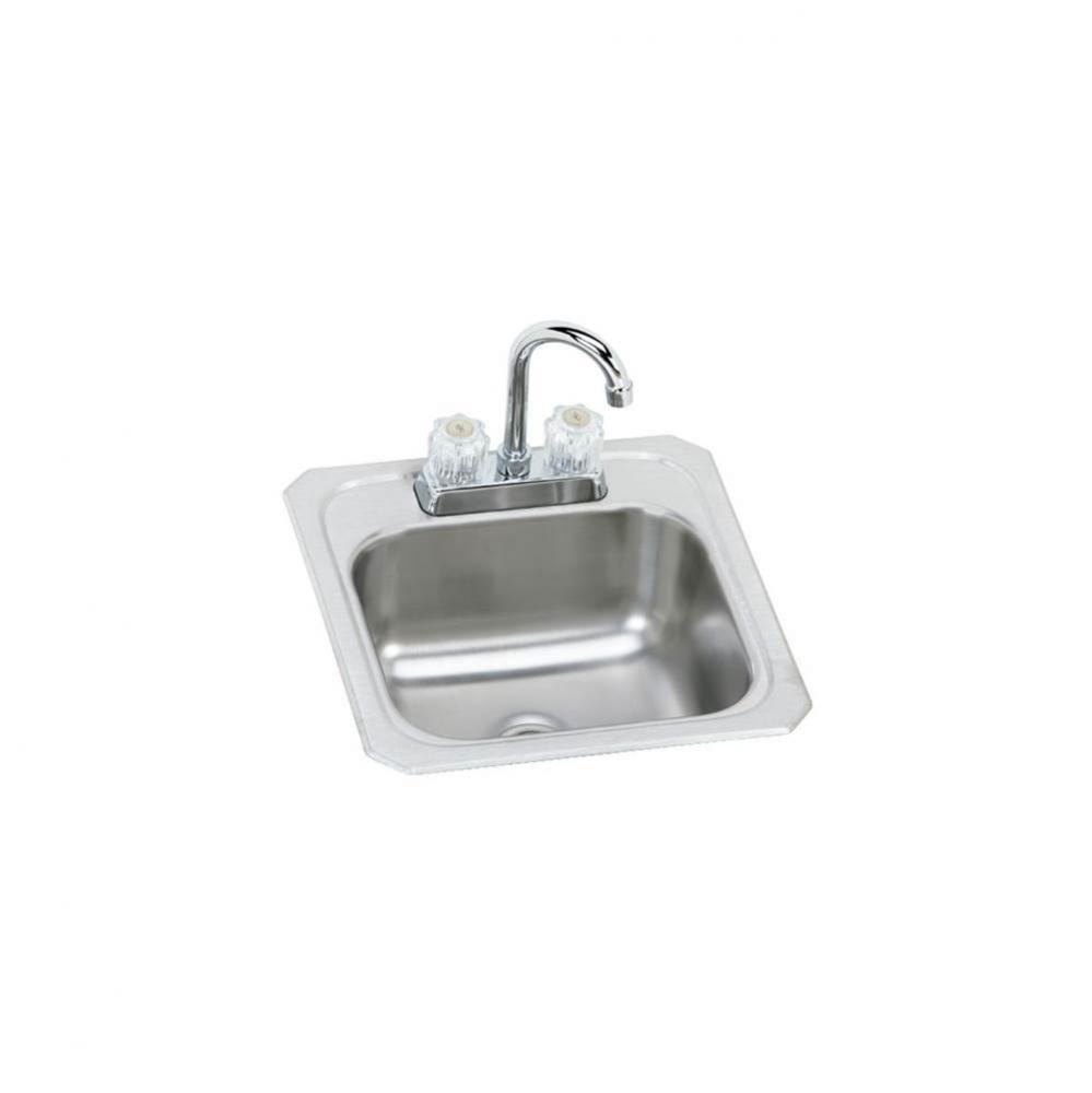 20 Gauge Stainless Steel 15&apos;&apos; x 15&apos;&apos; x 6.125&apos;&apos; Single Bowl Drop-in B