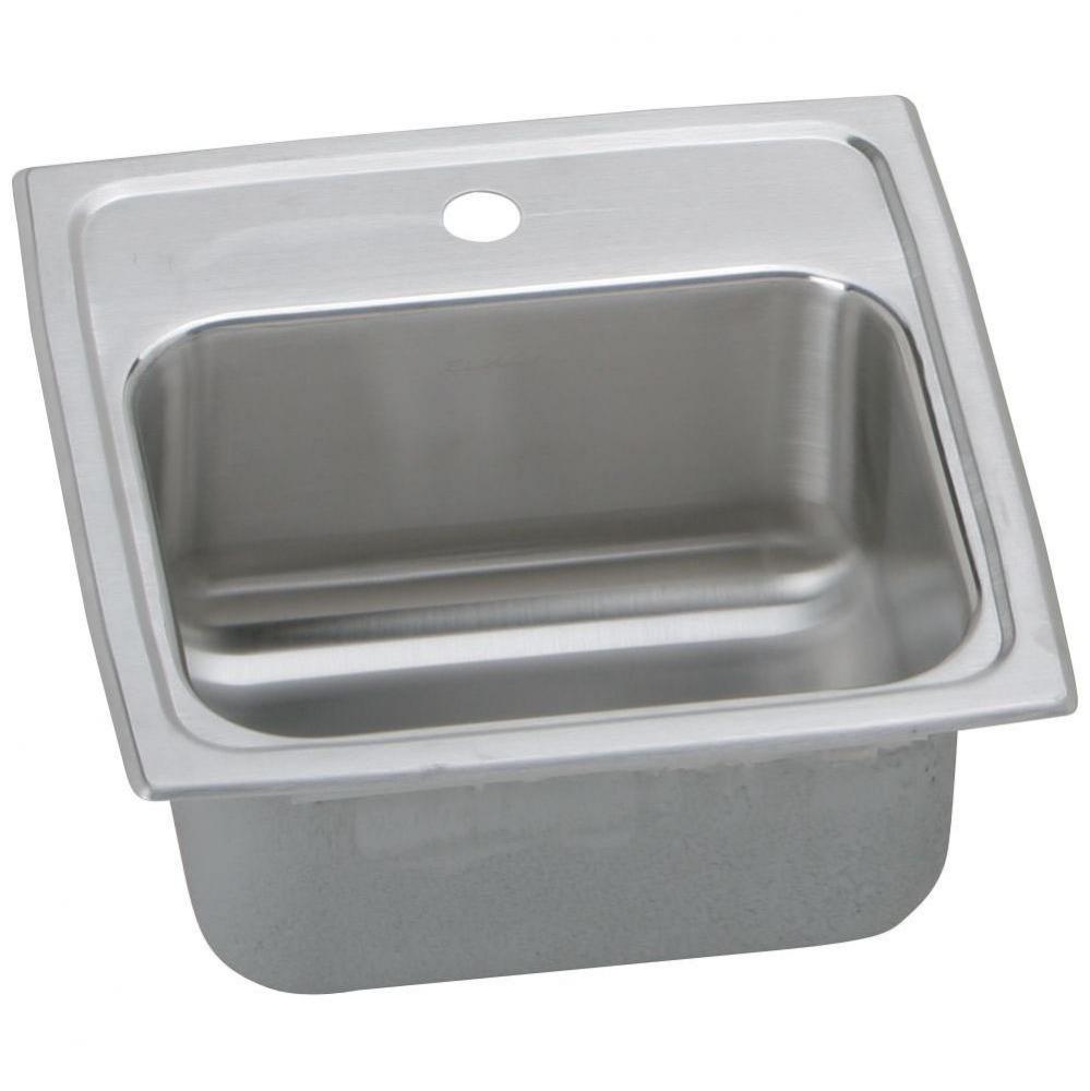 18 Gauge Stainless Steel 15&apos;&apos; x 15&apos;&apos; x 6.125&apos;&apos; Single Bowl Top Mount