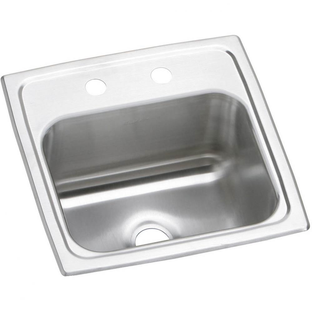 Celebrity Stainless Steel 15&apos;&apos; x 15&apos;&apos; x 6-1/8&apos;&apos;, 0-Hole Single Bowl