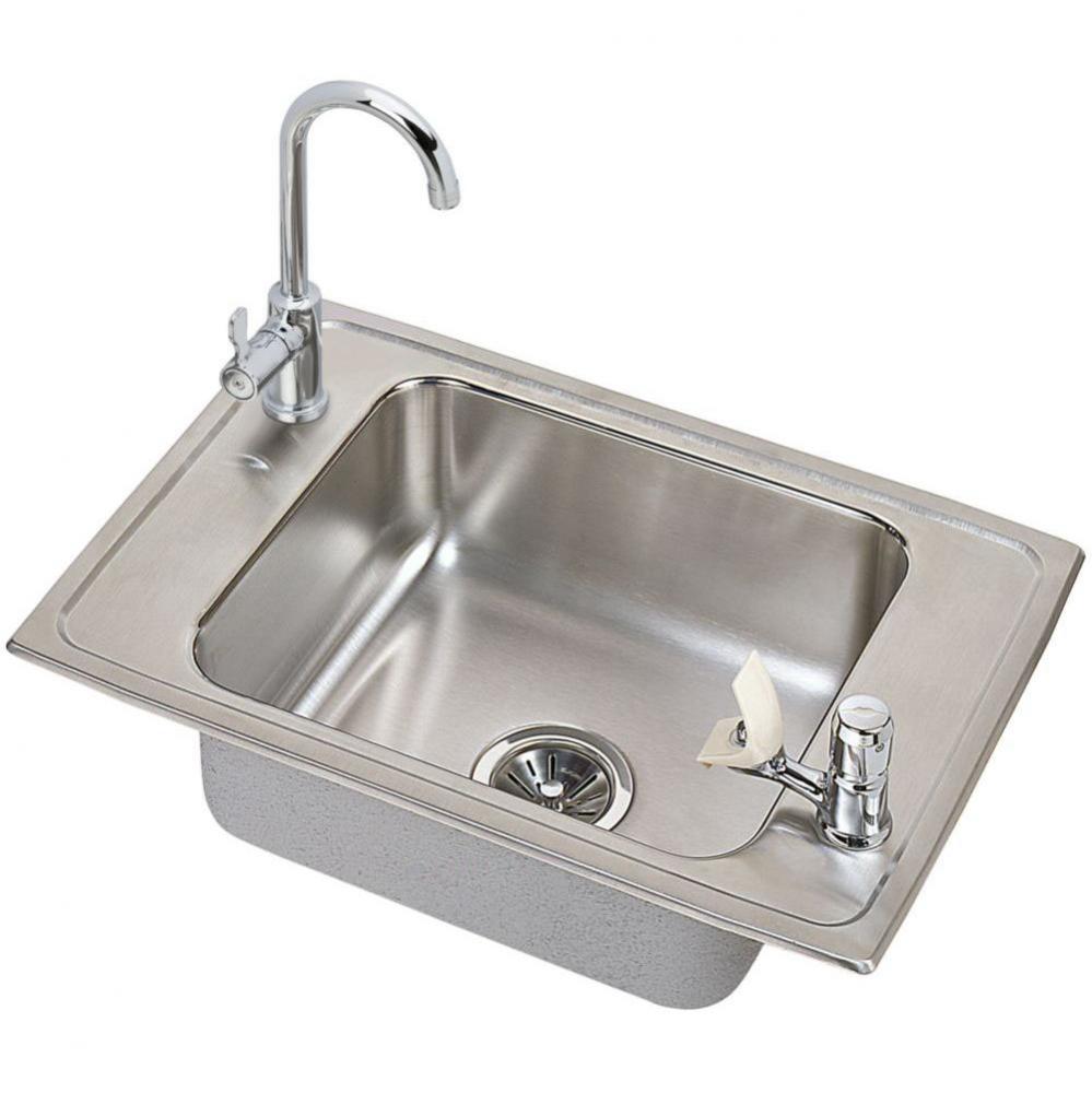 20 Gauge Stainless Steel 25&apos;&apos; x 17&apos;&apos; x 6.5&apos;&apos; Single Bowl Drop-in Sin