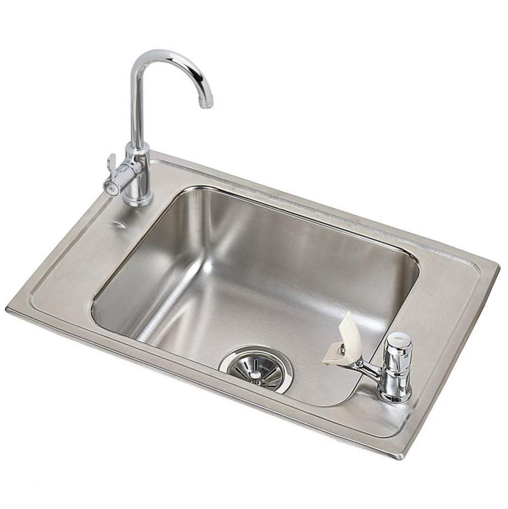 20 Gauge Stainless Steel 25&apos;&apos; x 17&apos;&apos; x 6.875&apos;&apos; Single Bowl Drop-in S