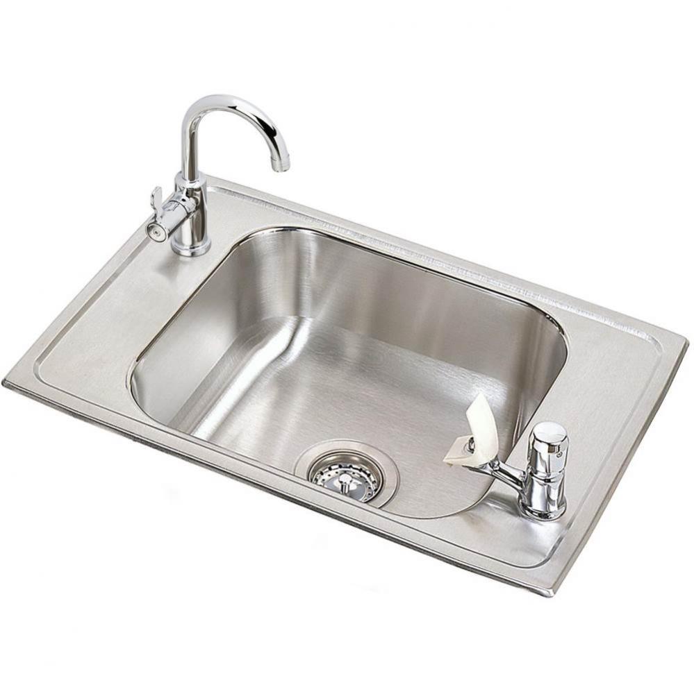 20 Gauge Stainless Steel 25&apos;&apos; x 17&apos;&apos; x 6.875&apos;&apos; Single Bowl Drop-in S