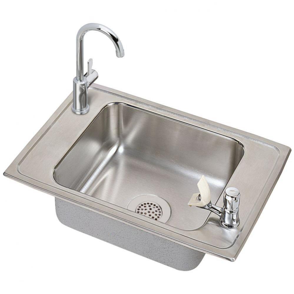 20 Gauge Stainless Steel 25&apos;&apos; x 17&apos;&apos; x 6.875&apos;&apos; Single Bowl Top Mount