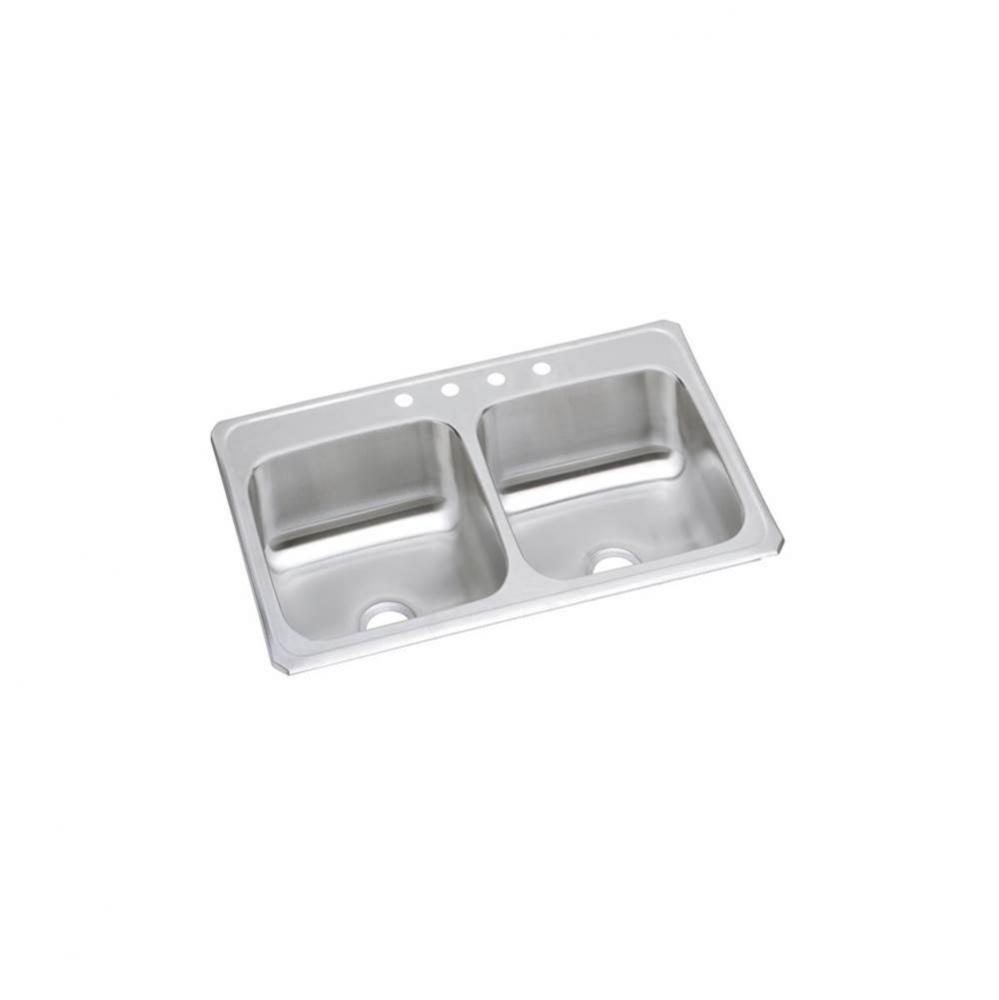 20 Gauge Stainless Steel 43&apos;&apos; x 22&apos;&apos; x 6.875&apos;&apos; Double Bowl Drop-in K