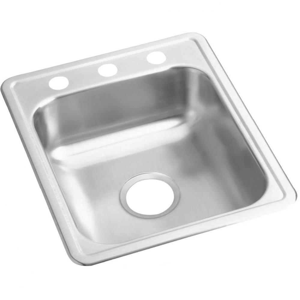 22 Gauge Stainless Steel 17&apos;&apos; x 21.25&apos;&apos; x 6.5&apos;&apos; Single Bowl Drop-in