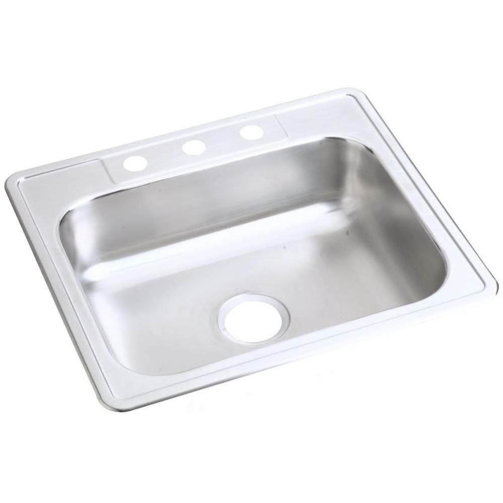 22 Gauge Stainless Steel 25&apos;&apos; x 21.25&apos;&apos; x 6.5625&apos;&apos; Single Bowl Drop-