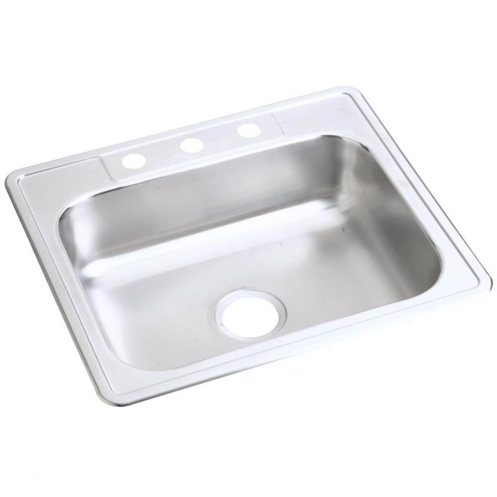 Dayton Stainless Steel 25&apos;&apos; x 22&apos;&apos; x 6-9/16&apos;&apos;, 5-Hole Single Bowl Dr
