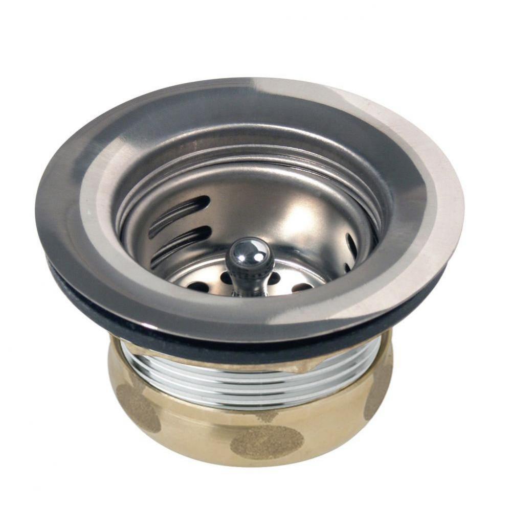 Dayton 2&apos;&apos; Stainless Steel Drain with Removable Basket Strainer and Rubber Stopper