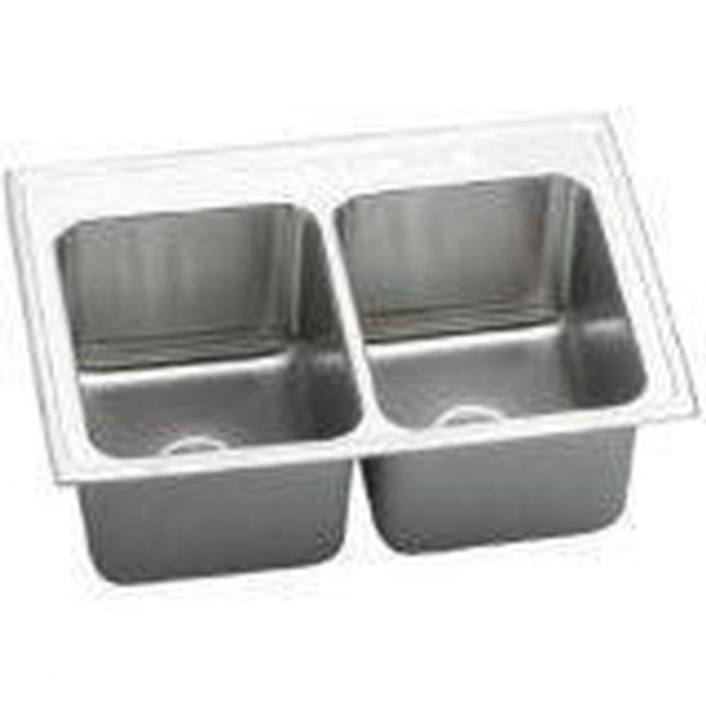 18 Gauge Stainless Steel 33&apos;&apos; x 22&apos;&apos; x 12.125&apos;&apos; Double Bowl Drop-in