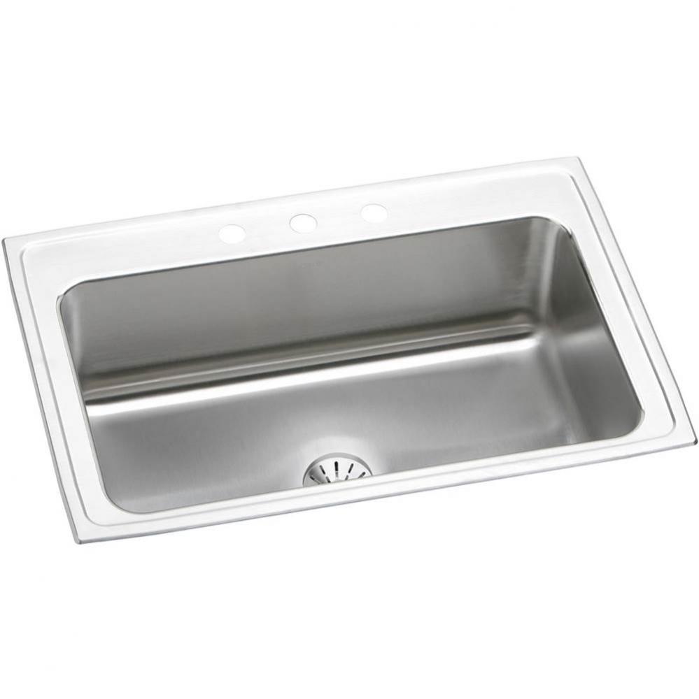 18 Gauge Stainless Steel 33&apos;&apos; x 22&apos;&apos; x 10&apos;&apos; Single Bowl Drop-in Kitc