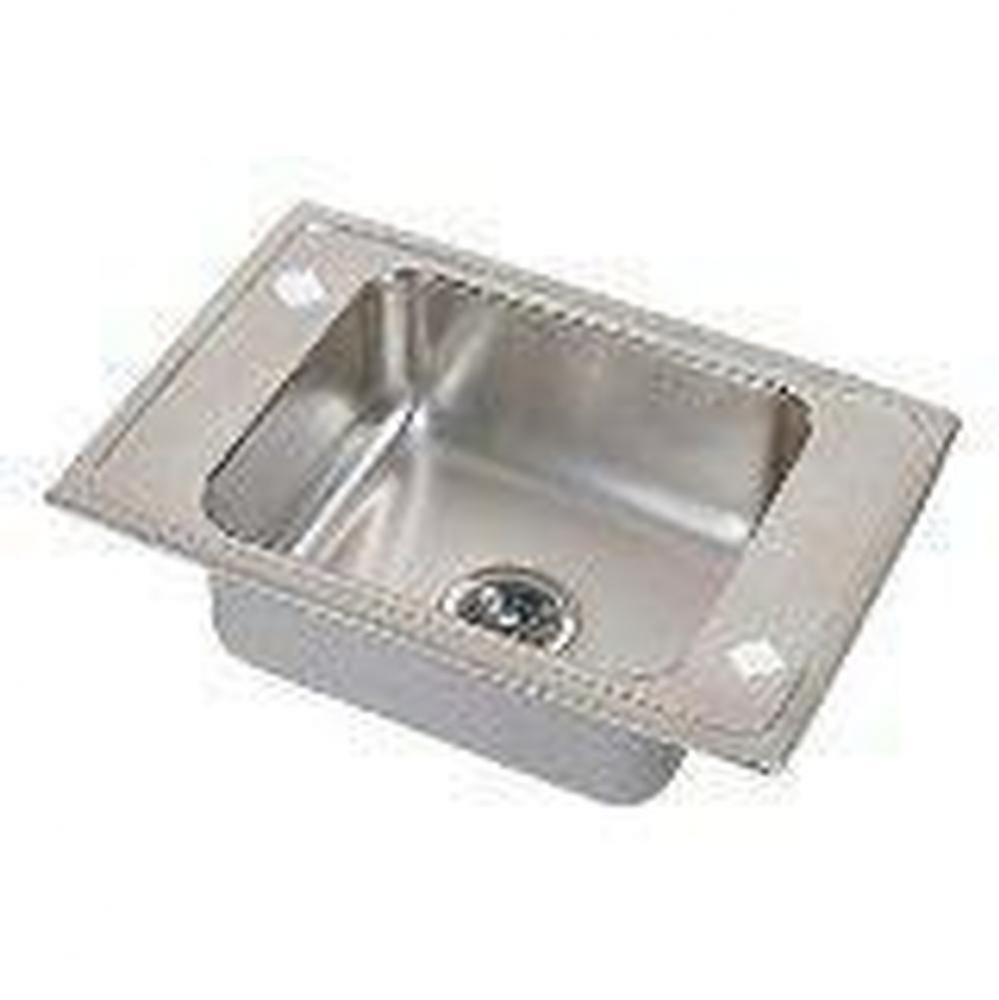 18 Gauge Stainless Steel 25&apos;&apos; x 17&apos;&apos; x 4.5&apos;&apos; Single Bowl Drop-in Sin