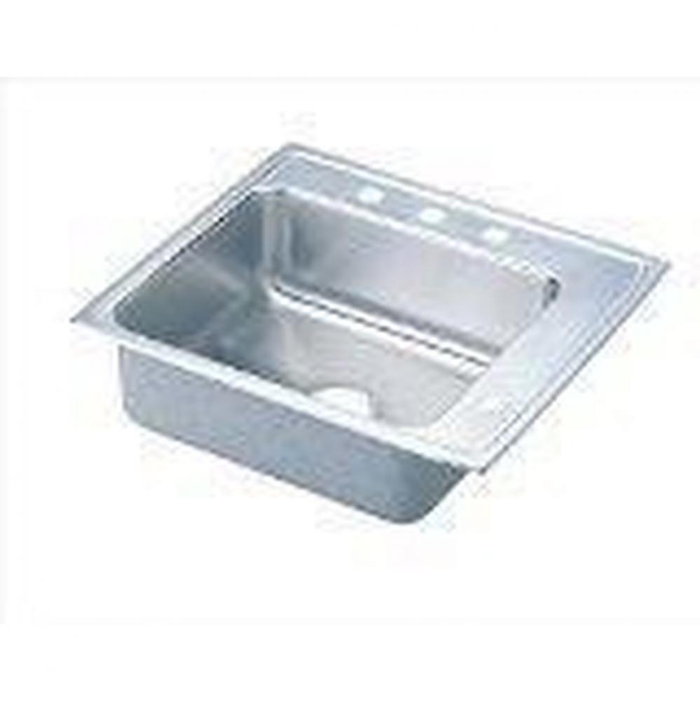 18 Gauge Stainless Steel 25&apos;&apos; x 22&apos;&apos; x 5.5&apos;&apos; Single Bowl Drop-in Sin