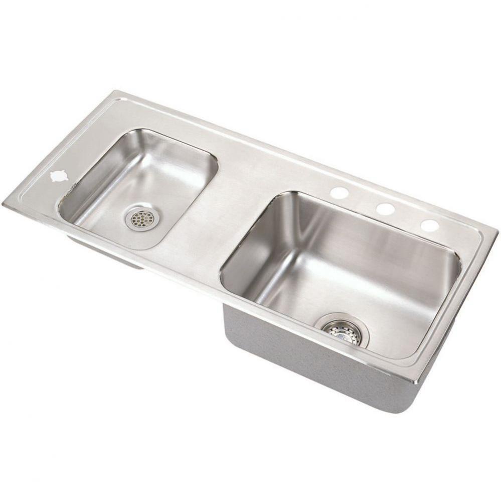 Lustertone Classic Stainless Steel 37-1/4&apos;&apos; x 17&apos;&apos; x 6-1/2&apos;&apos;, Double