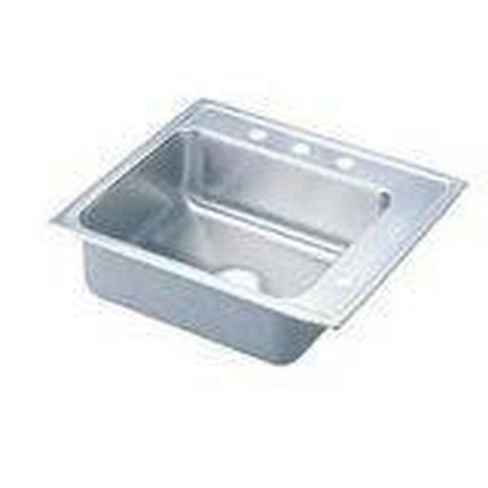 18 Gauge Stainless Steel 22&apos;&apos; x 19.5&apos;&apos; x 5.5&apos;&apos; Single Bowl Drop-in S
