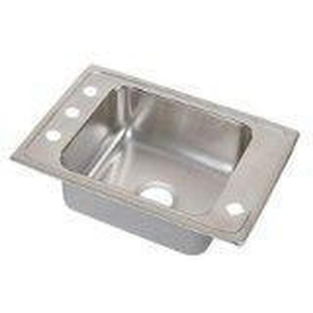 18 Gauge Stainless Steel 31&apos;&apos; x 19.5&apos;&apos; x 5.5&apos;&apos; Single Bowl Drop-in S