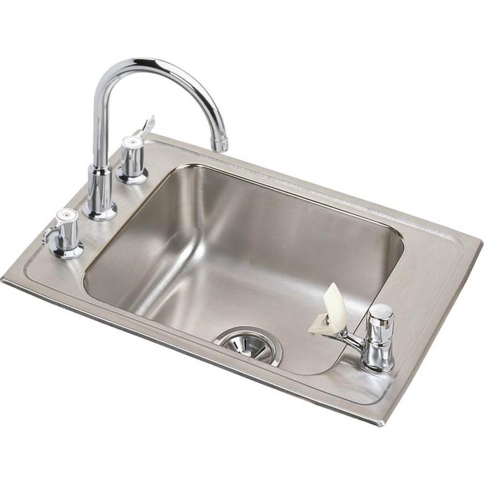 18 Gauge Stainless Steel 31&apos;&apos; x 19.5&apos;&apos; x 7.625&apos;&apos; Single Bowl Drop-in