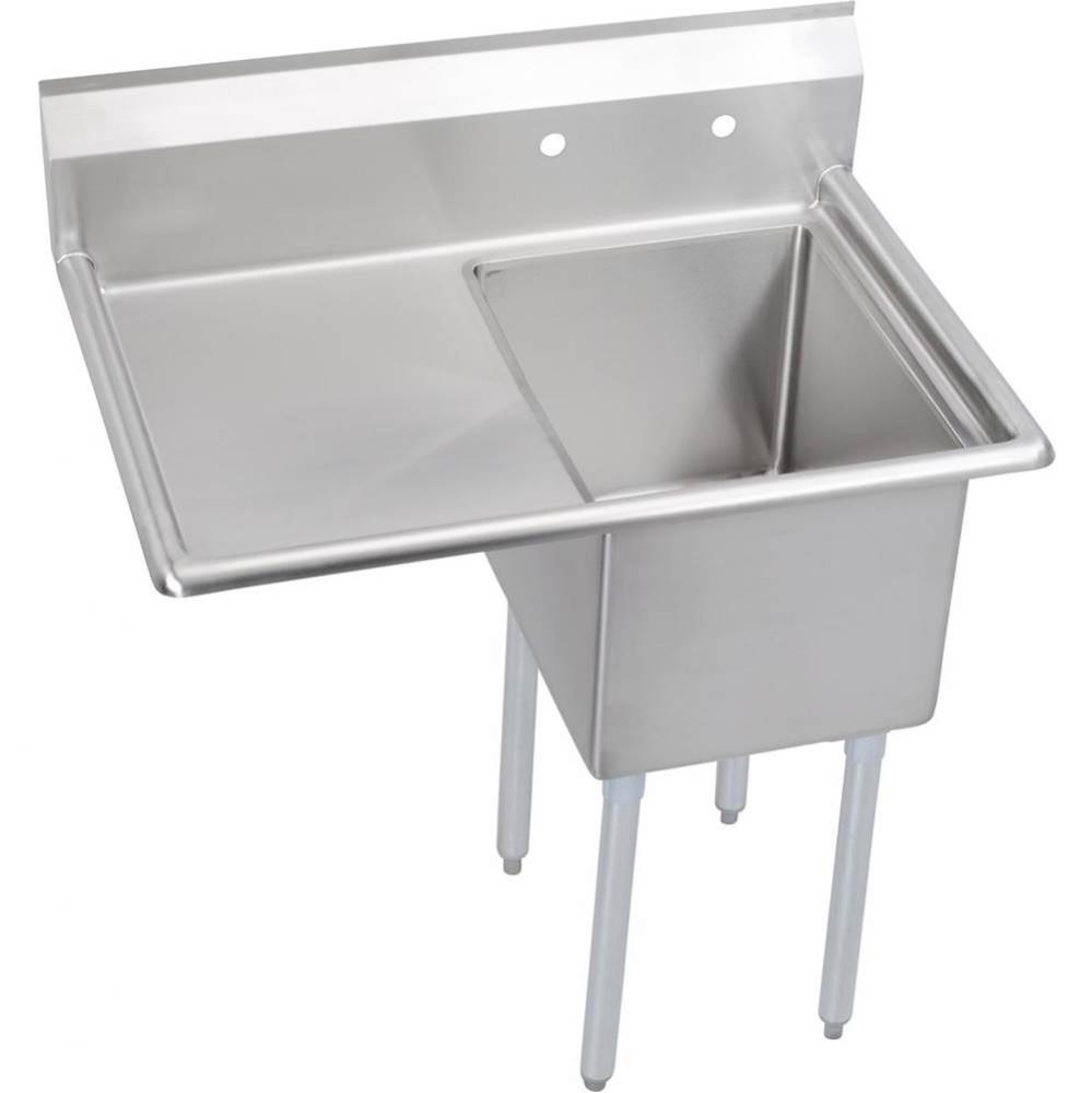 1 Compartment Sink, 37X26 OA, 16X20 Bowl, 12 Deep, Left 18&apos;&apos; DB, SS Legs, 18 GA 300 Seri