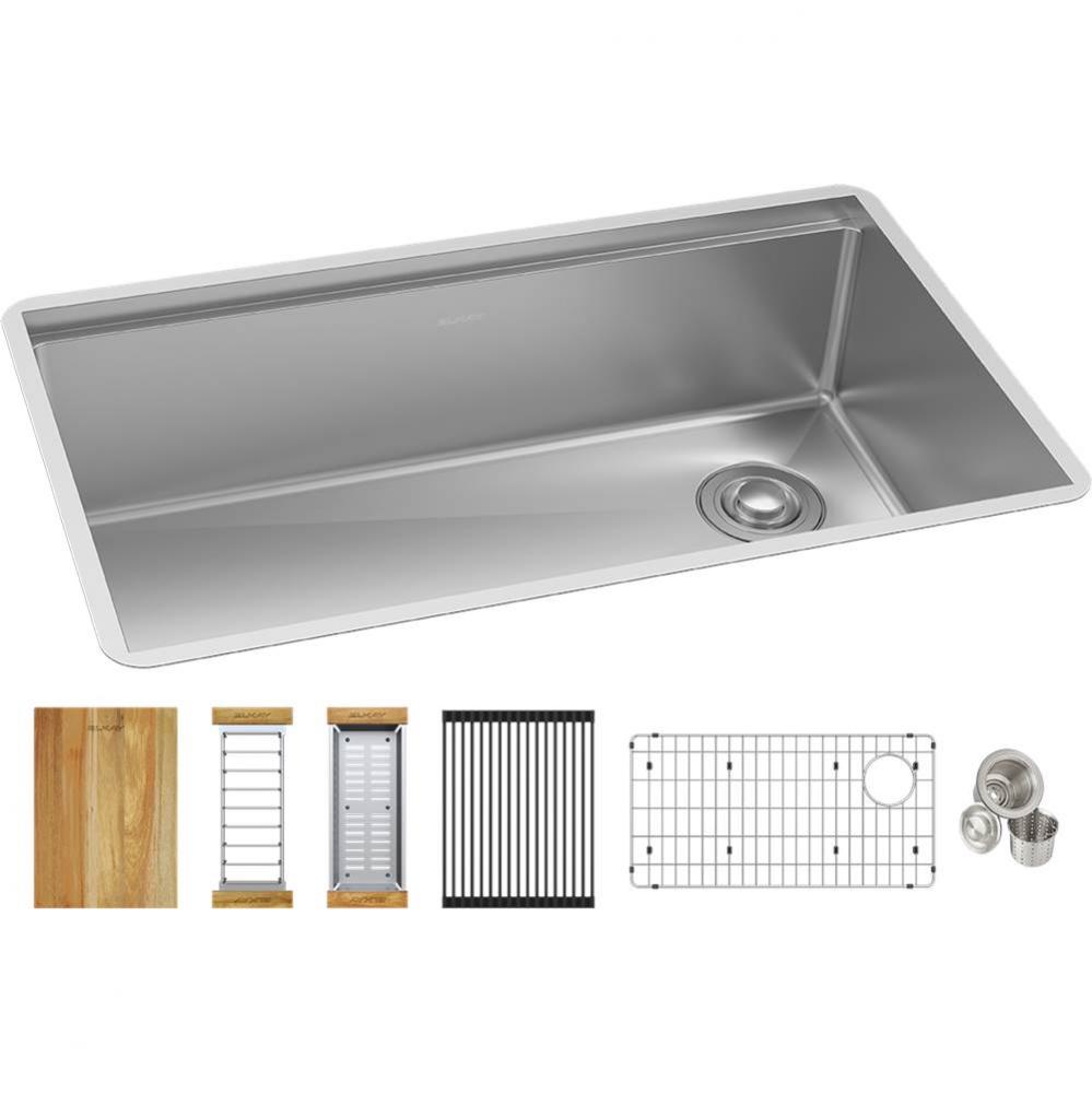 18 Gauge Stainless Steel 31.5&apos;&apos; x 18.5&apos;&apos; x 9&apos;&apos; Crosstown Workstation