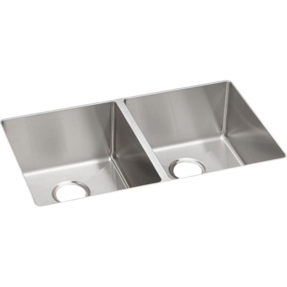18 Gauge Stainless Steel 31.5&apos;&apos; x 18.5&apos;&apos; x 9&apos;&apos; Double Bowl Undermoun