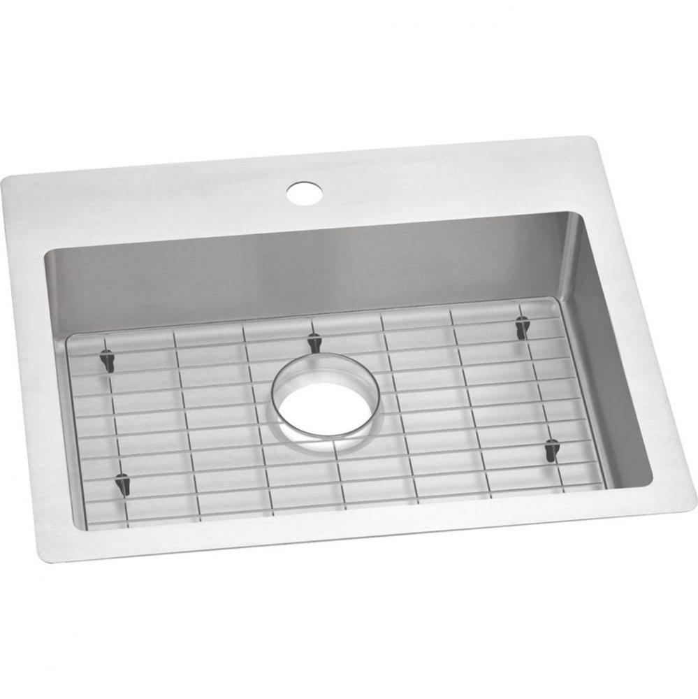 18 Gauge Stainless Steel 25&apos;&apos; x 22&apos;&apos; x 6&apos;&apos; Single Bowl Dual Mount Ki