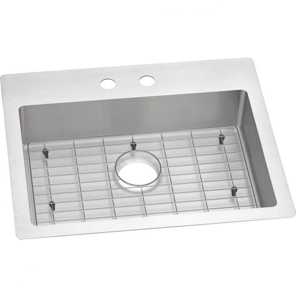 18 Gauge Stainless Steel 25&apos;&apos; x 22&apos;&apos; x 6&apos;&apos; Single Bowl Dual Mount Ki