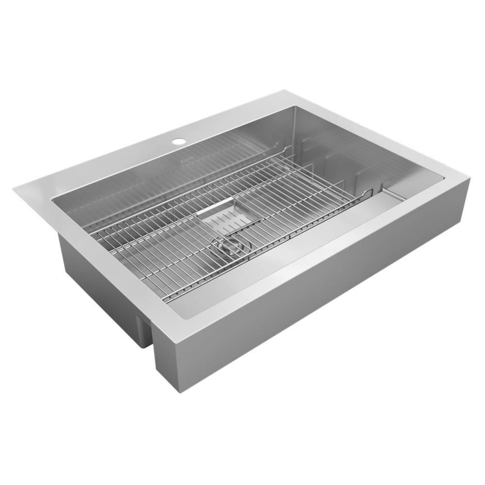 16 Gauge Stainless Steel 35.88&apos;&apos; x 27.25&apos;&apos; x 9.63&apos;&apos; Single Bowl Farm