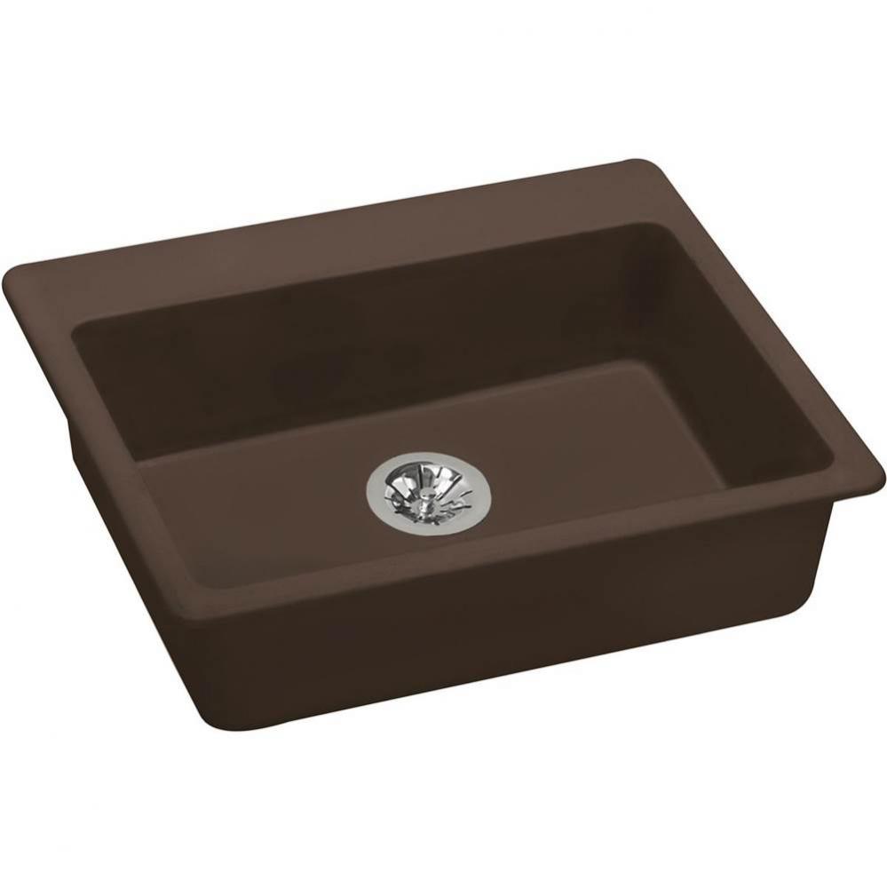 Quartz Classic 25&apos;&apos; x 22&apos;&apos; x 5-1/2&apos;&apos;, Single Bowl Drop-in ADA Sink w