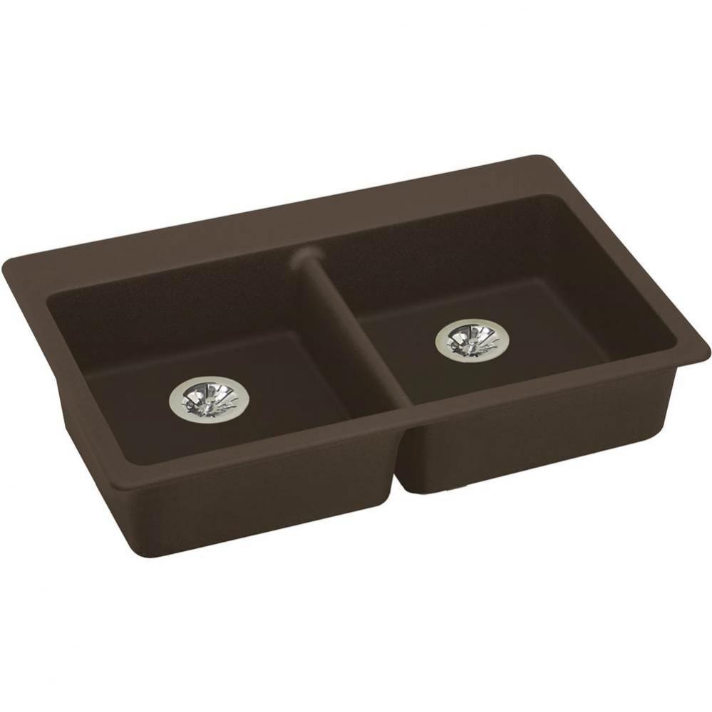 Quartz Classic 33&apos;&apos; x 22&apos;&apos; x 5-1/2&apos;&apos; Drop-in ADA Sink with Perfect D