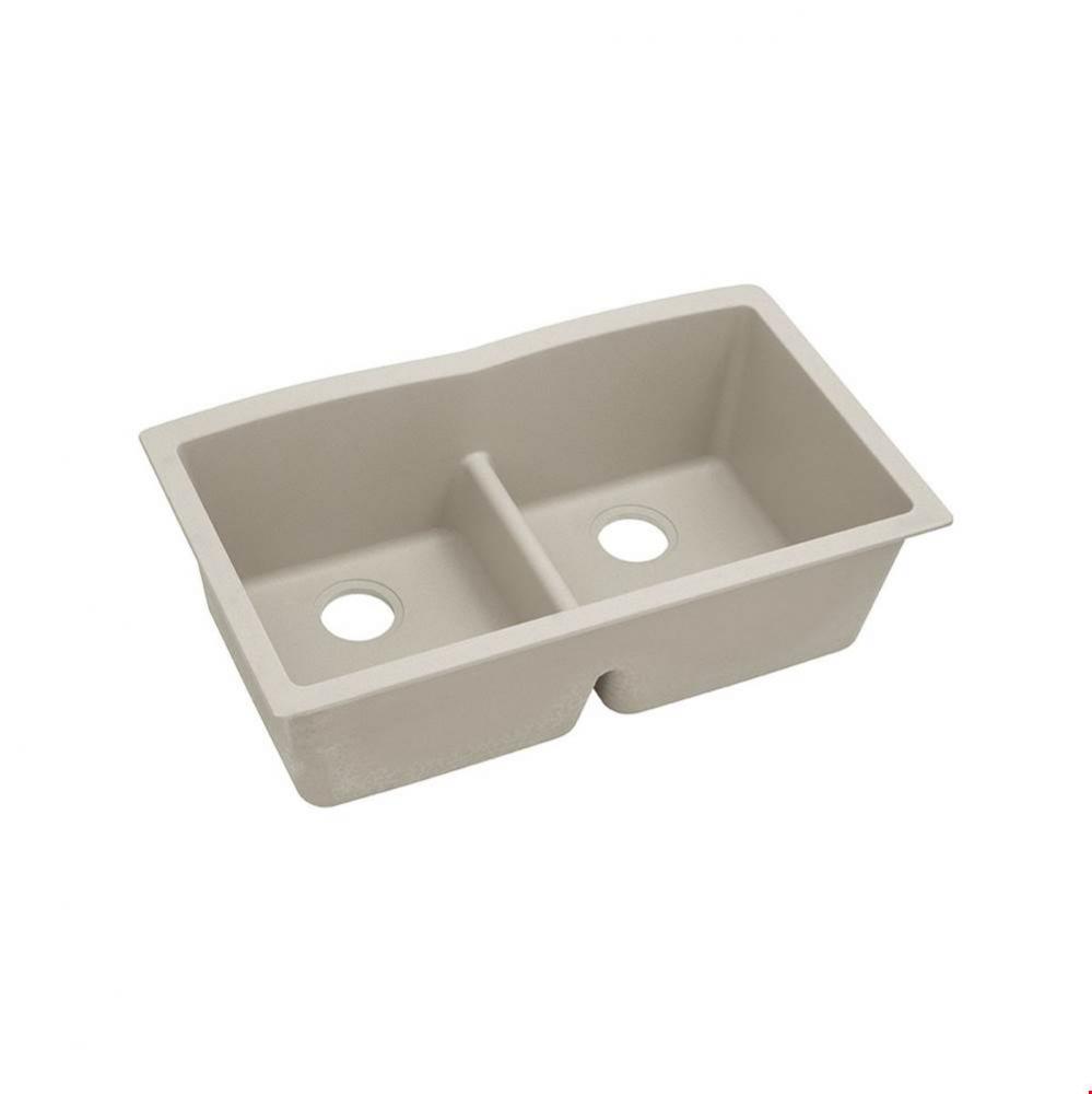 Quartz Classic 33&apos;&apos; x 19&apos;&apos; x 10&apos;&apos;, Equal Double Bowl Undermount Sink