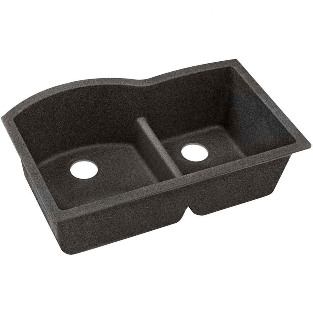 Elkay Quartz Classic 33&apos;&apos; x 22&apos;&apos; x 10&apos;&apos;, Offset 60/40 Double Bowl Un