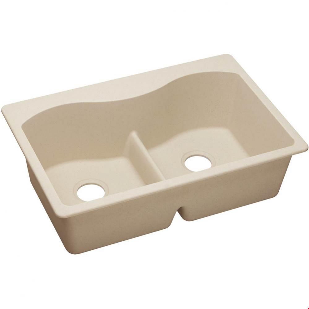Quartz Classic 33&apos;&apos; x 22&apos;&apos; x 9-1/2&apos;&apos;, Equal Double Bowl Drop-in Sink