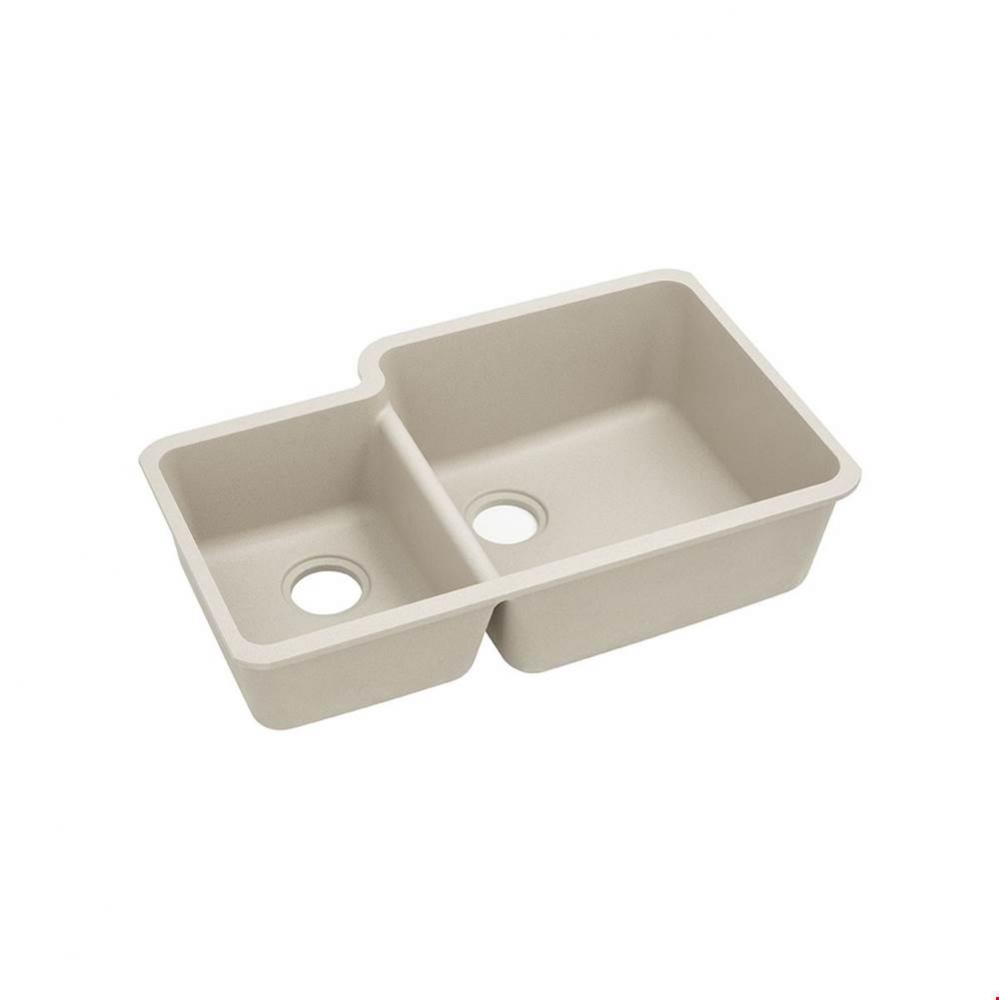 Quartz Classic 33&apos;&apos; x 20-11/16&apos;&apos; x 9&apos;&apos;, Offset 40/60 Double Bowl Und