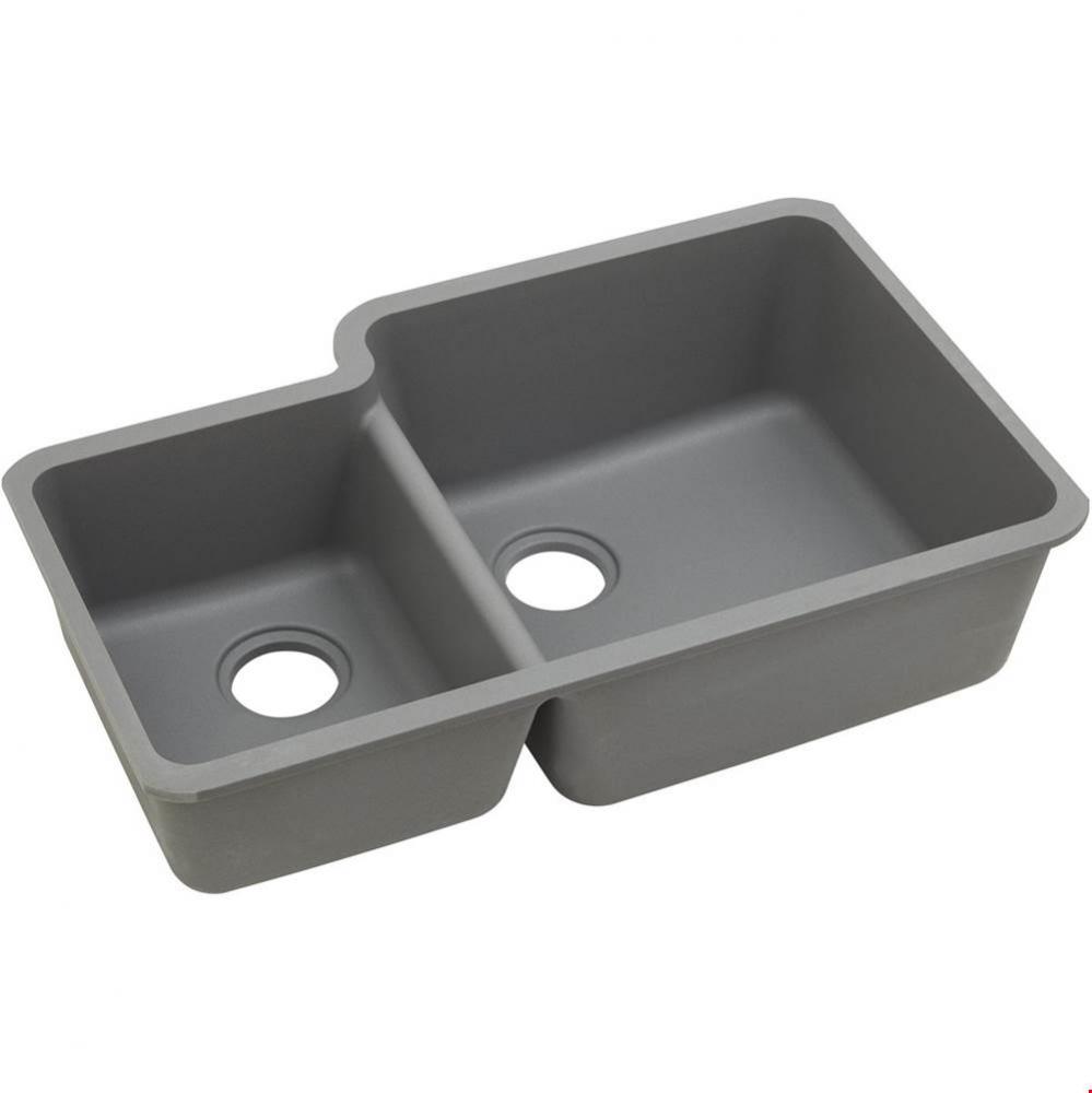 Quartz Classic 33&apos;&apos; x 20-11/16&apos;&apos; x 9&apos;&apos;, Offset 40/60 Double Bowl Und