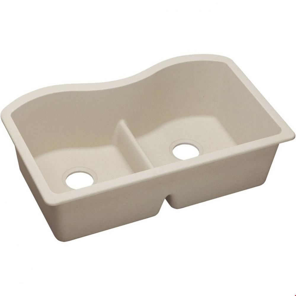 Quartz Classic 33&apos;&apos; x 20&apos;&apos; x 9-1/2&apos;&apos;, Equal Double Bowl Undermount S